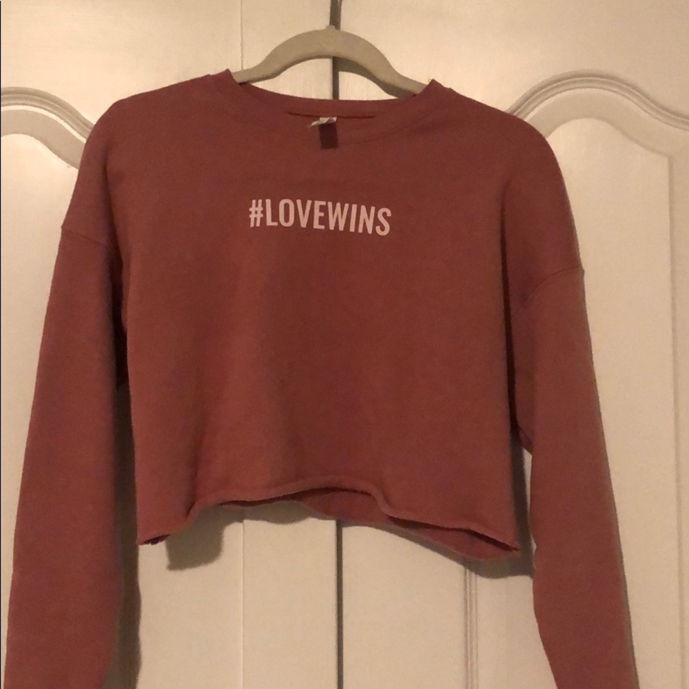 #Lovewins cropped long sleeve shirt
